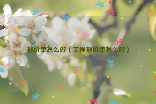 报价单怎么做（工程报价单怎么做）