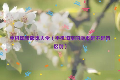 手机淘宝版本大全（手机淘宝的版本是不是有区别）