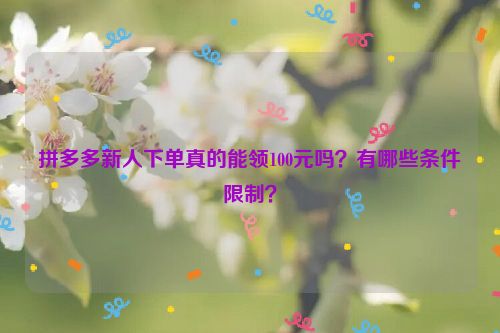拼多多新人下单真的能领100元吗？有哪些条件限制？