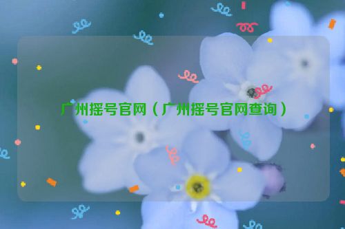 广州摇号官网（广州摇号官网查询）