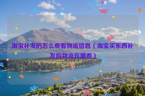 淘宝补发的怎么查看物流信息（淘宝买东西补发的物流在哪看）