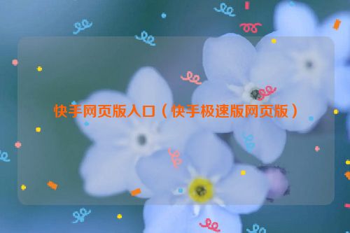 快手网页版入口（快手极速版网页版）