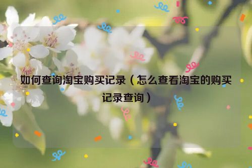 如何查询淘宝购买记录（怎么查看淘宝的购买记录查询）