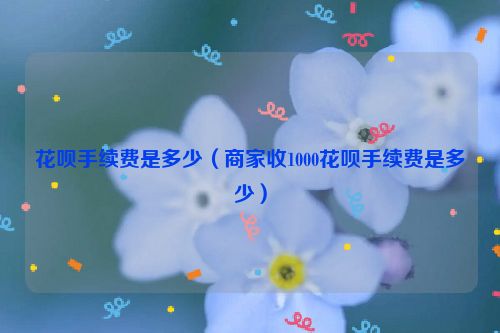 花呗手续费是多少（商家收1000花呗手续费是多少）