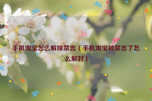 手机淘宝怎么解除禁言（手机淘宝被禁言了怎么解封）