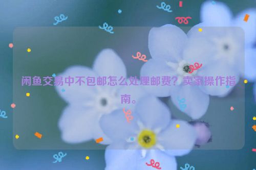 闲鱼交易中不包邮怎么处理邮费？卖家操作指南。
