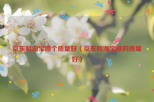 京东和淘宝哪个质量好（京东和淘宝谁的质量好）