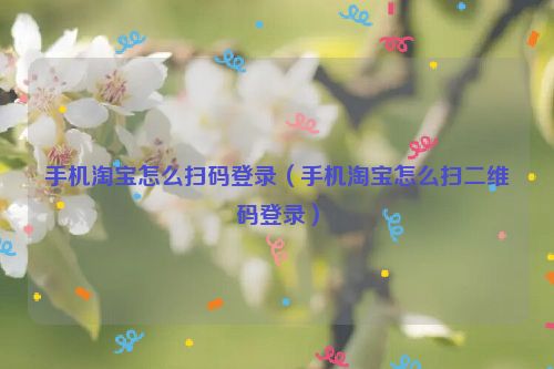 手机淘宝怎么扫码登录（手机淘宝怎么扫二维码登录）