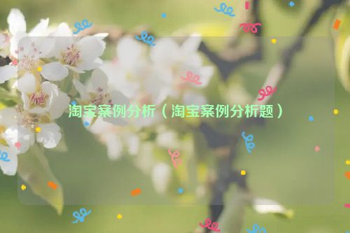 淘宝案例分析（淘宝案例分析题）