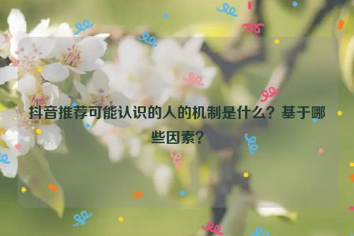 抖音推荐可能认识的人的机制是什么？基于哪些因素？