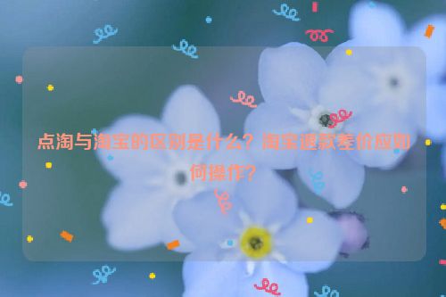 点淘与淘宝的区别是什么？淘宝退款差价应如何操作？