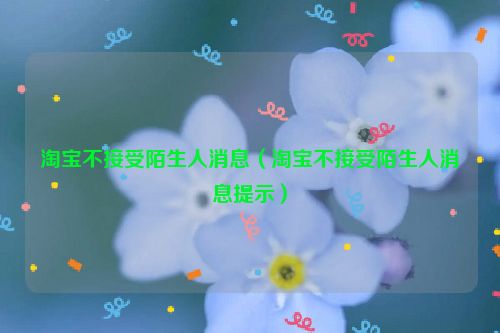 淘宝不接受陌生人消息（淘宝不接受陌生人消息提示）