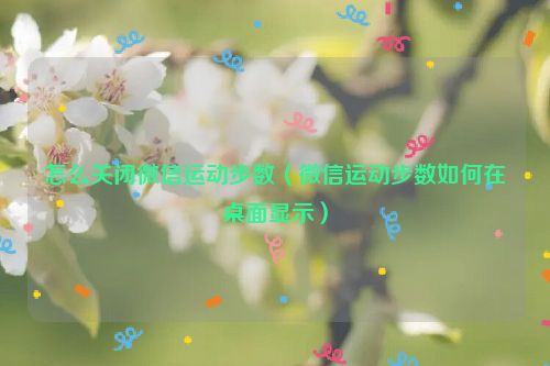 怎么关闭微信运动步数（微信运动步数如何在桌面显示）