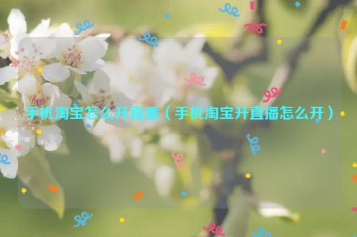 手机淘宝怎么开直播（手机淘宝开直播怎么开）