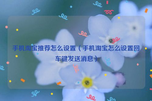 手机淘宝推荐怎么设置（手机淘宝怎么设置回车键发送消息）