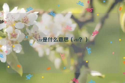 ctr是什么意思（ctr？）