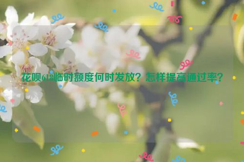 花呗618临时额度何时发放？怎样提高通过率？