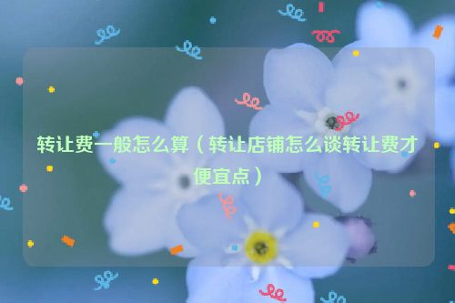 转让费一般怎么算（转让店铺怎么谈转让费才便宜点）
