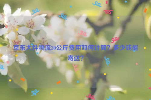 京东大件物流30公斤费用如何计算？多少钱能寄送？