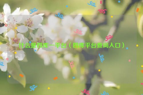 什么是四库一平台（四库平台查询入口）