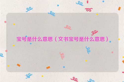 宝号是什么意思（文书宝号是什么意思）