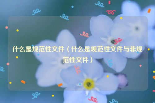 什么是规范性文件（什么是规范性文件与非规范性文件）