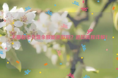 天猫超市充值余额能退款吗？退款流程详解！